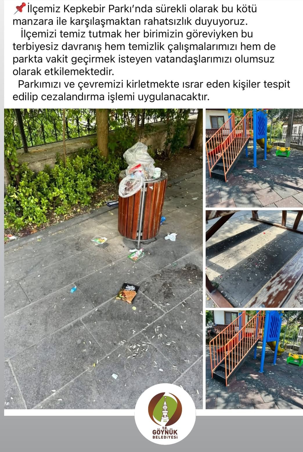 KEPKEBİR PARKI'NDA ÇEVRE KİRLİLİĞİNE BELEDİYEDEN SERT TEPKİ
